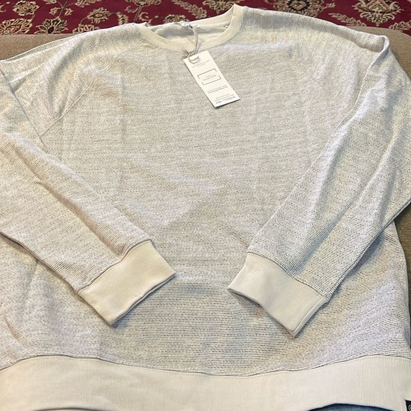 NWT Light Grey Long Sleeve Terry Raglan Sweatshirt Cotton XL (TD) - Picture 1 of 7